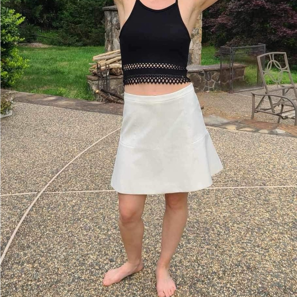 EUC J. Crew Off-White A-line Skirt